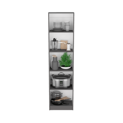 Multi-Color 5-Shelf Bookcase - Slim Design Cabinet for Living Room