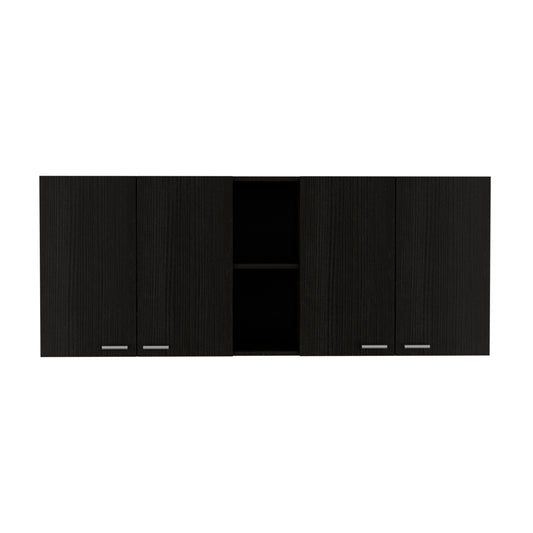 Portofino Wall Cabinet - Black Particle Board Storage