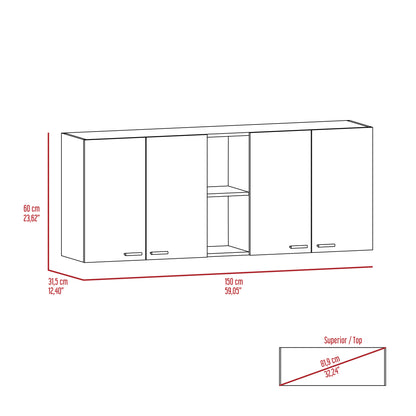 Portofino Wall Cabinet - Black Particle Board Storage