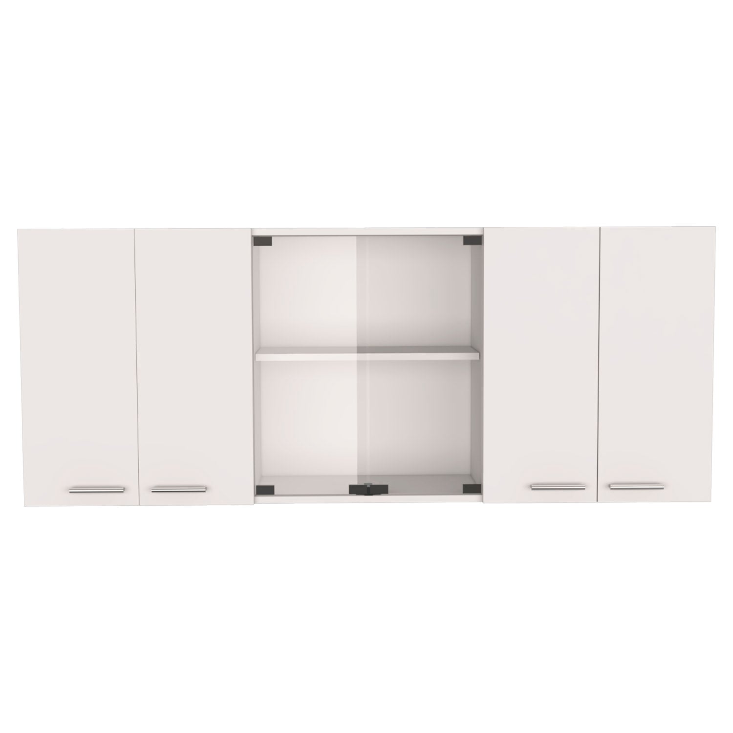White Wall Cabinet with Shelves - 12.4 x 59.1"