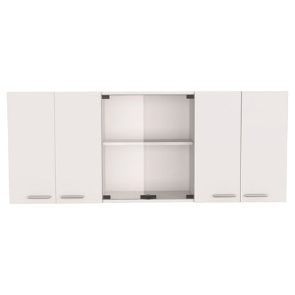 White Wall Cabinet with Shelves - 12.4 x 59.1"