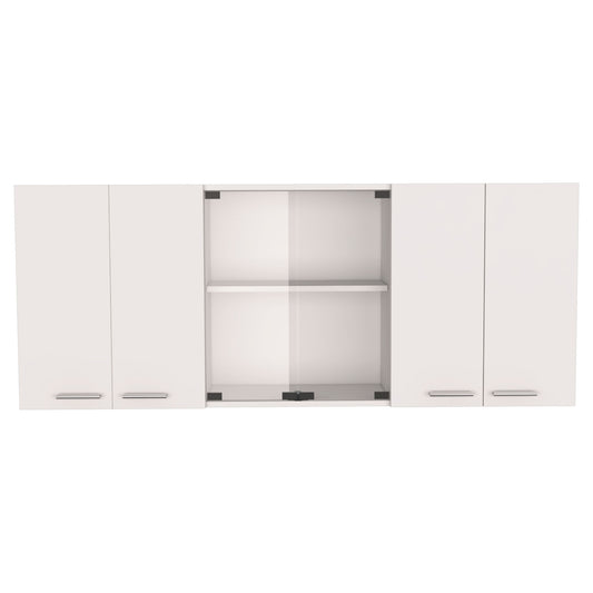 White Wall Cabinet with Shelves - 12.4 x 59.1"