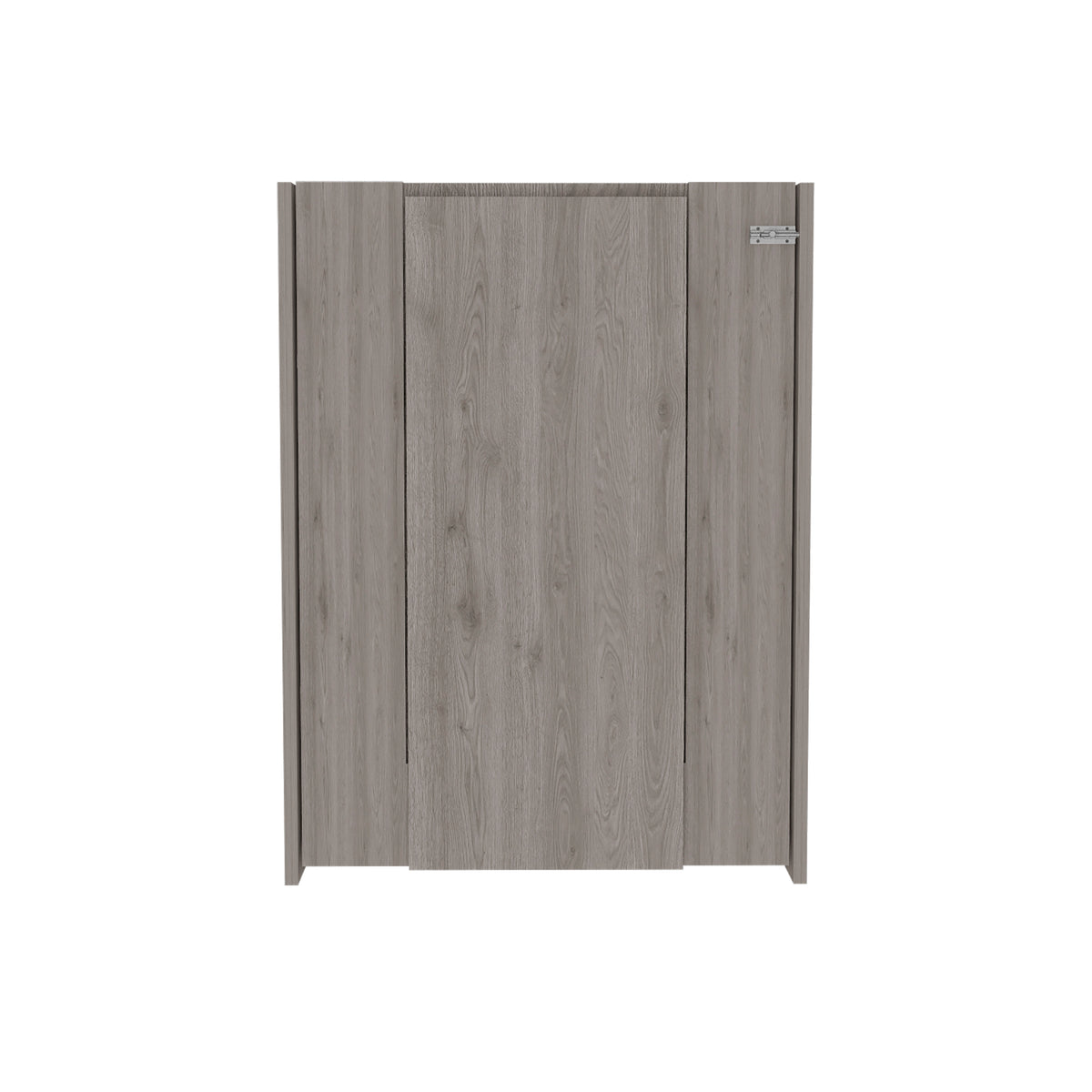 Living Room Gray Particle Board Wall Shelf Table with Seven Interior Storage Sections
