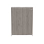 Living Room Gray Particle Board Wall Shelf Table with Seven Interior Storage Sections