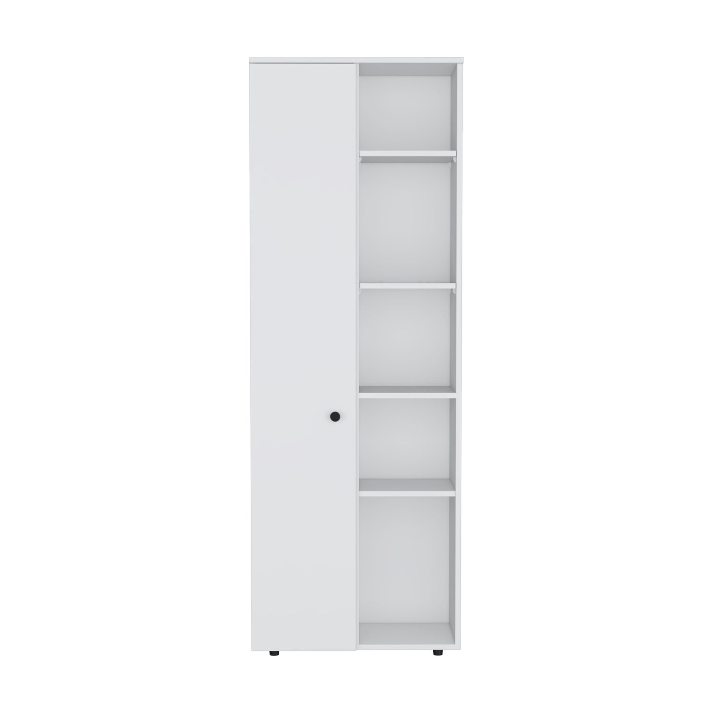 White Kitchen Pantry Cabinet - 10 Storage Spaces for Living Room