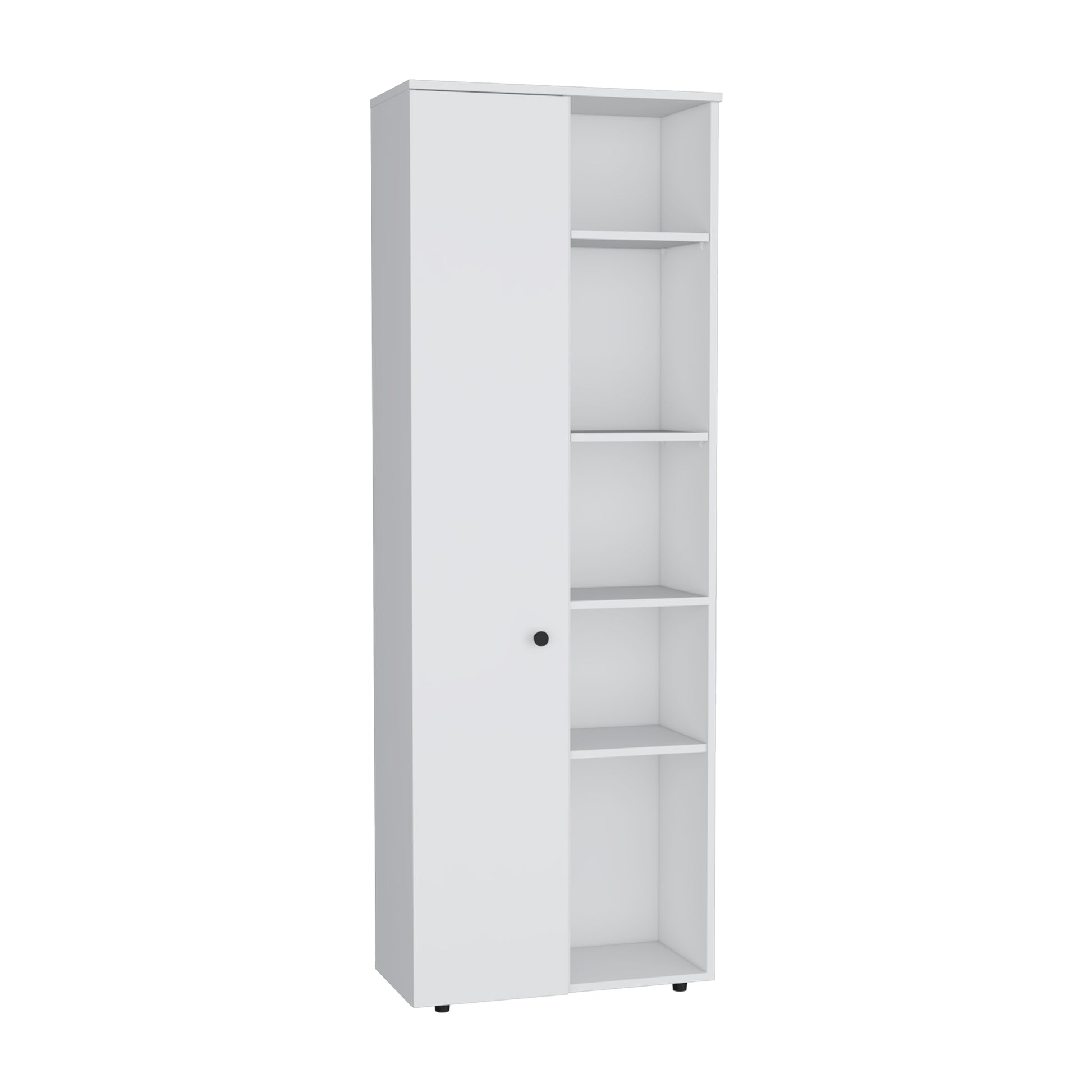 White Kitchen Pantry Cabinet - 10 Storage Spaces for Living Room