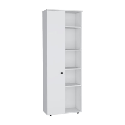 White Kitchen Pantry Cabinet - 10 Storage Spaces for Living Room