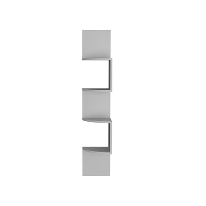 Rosset Corner Shelf - White Modern Full Wall Design for Living Room