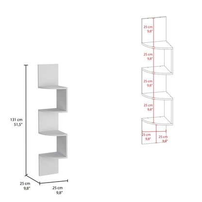 Rosset Corner Shelf - White Modern Full Wall Design for Living Room