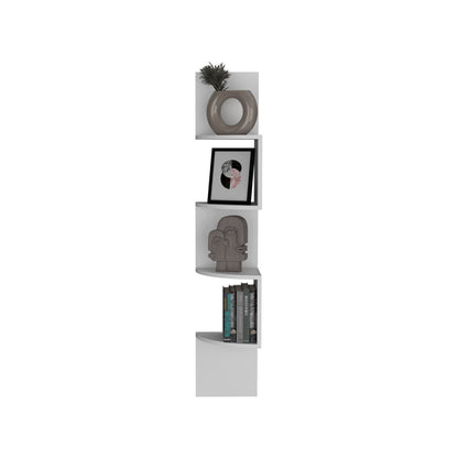 Rosset Corner Shelf - White Modern Full Wall Design for Living Room