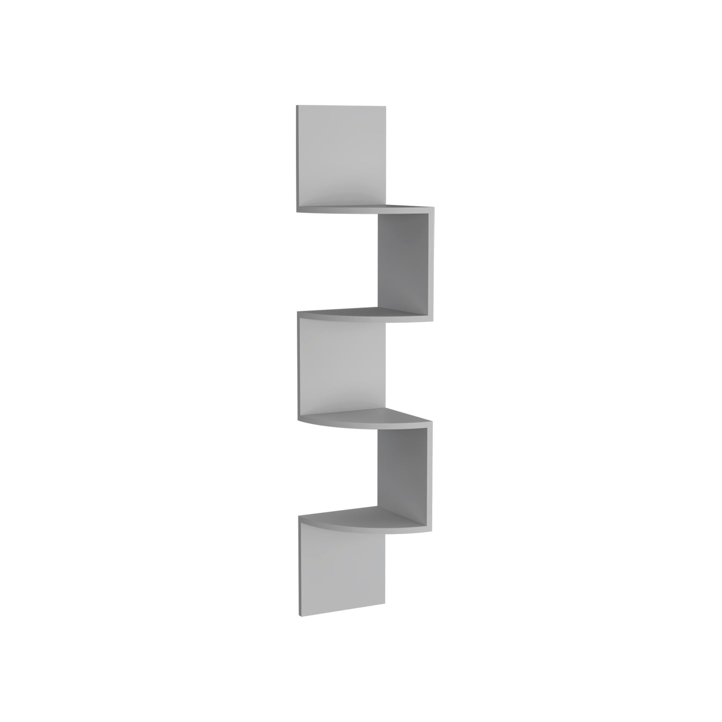 Rosset Corner Shelf - White Modern Full Wall Design for Living Room