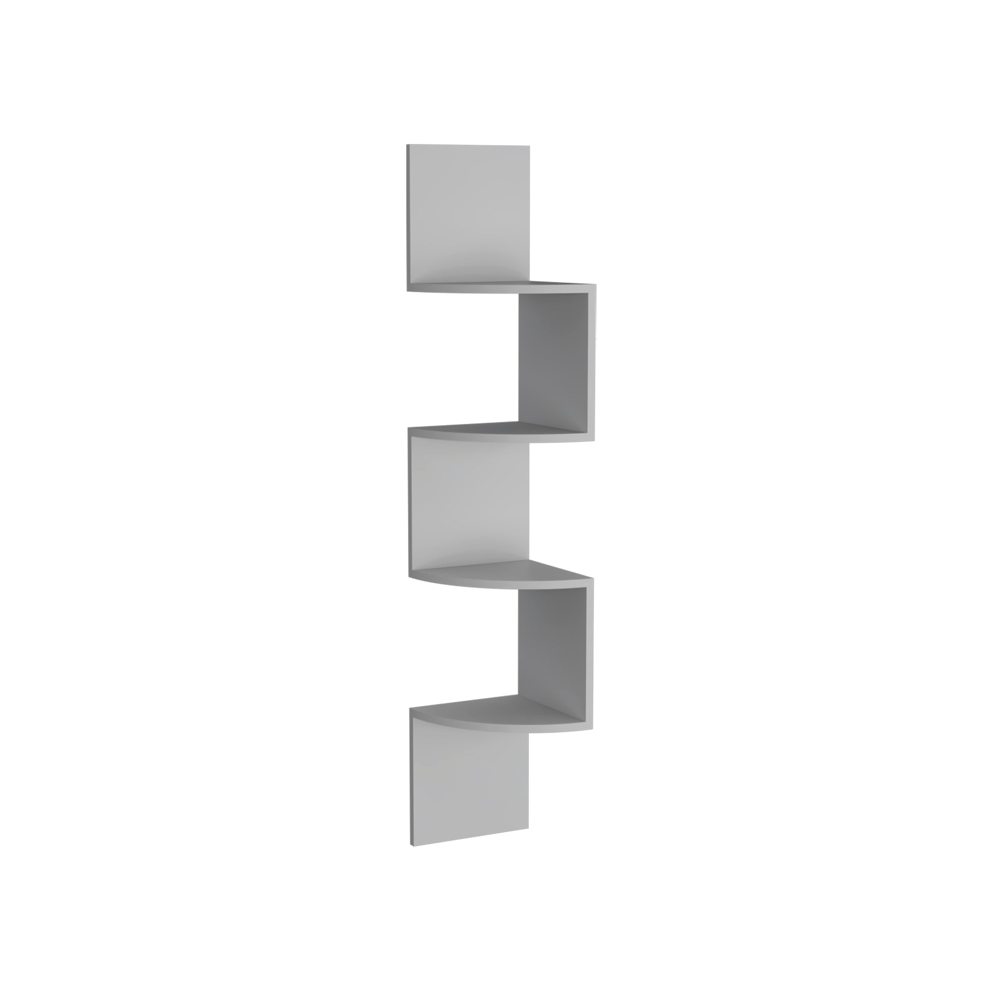 Rosset Corner Shelf - White Modern Full Wall Design for Living Room