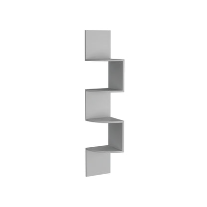 Rosset Corner Shelf - White Modern Full Wall Design for Living Room