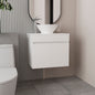Vessel Sink Vanity Manchester, Two Drawers and Open Shelf, White
