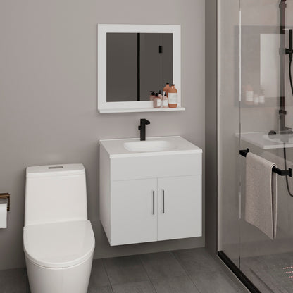 Blake Bathroom Mirror Cabinet with Two Interior Shelves, Wall-Mounted Storage White
