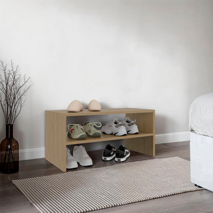 Silpa Small Shoe Rack with Three Open Shelves, Compact Modern Shoe Organizer for Entryway or Closet