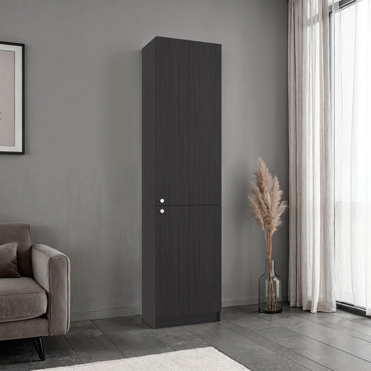 Home Tall Freestanding Bookcase with Double Doors and 5 Interior Storage Shelves, Vertical Storage Cabinet for Living Room, Office or Bedroom