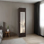 Home Linen Freestanding Tall Cabinet with Single Door, One Mirror and 4 Horizontal Storage Shelves, Cabinet for Bathroom, Bedroom or Laundry Room