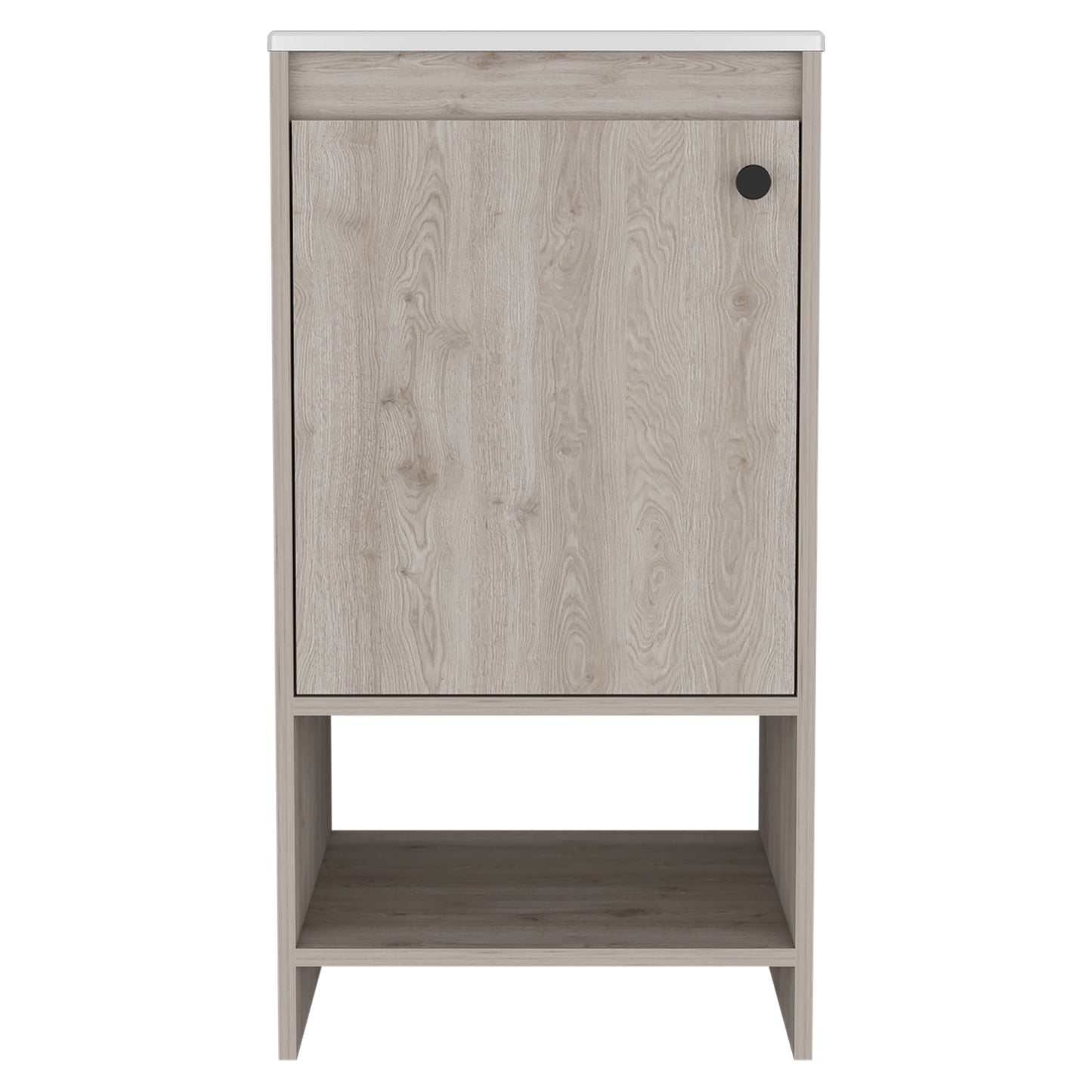 Gray Bathroom Vanity with Open Shelf - 17.7"W