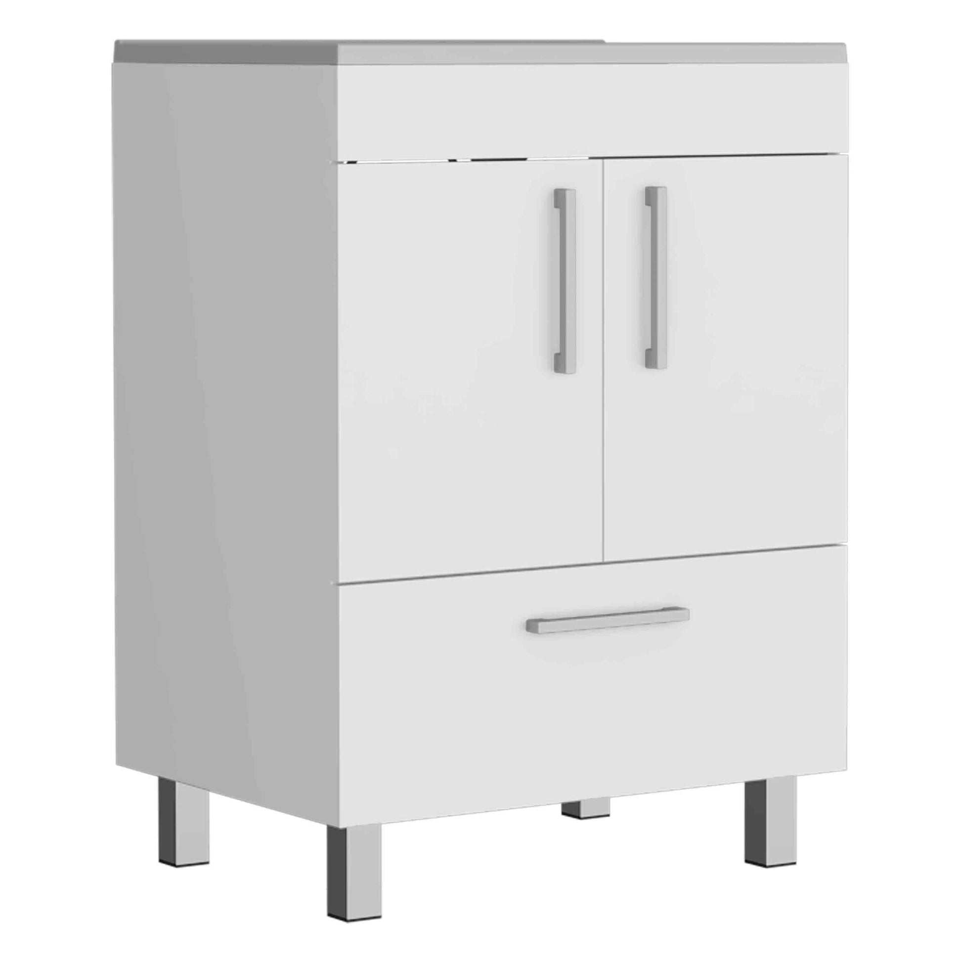 White Bathroom Vanity with Double Doors - 23.6" x 17.7"