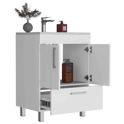 White Bathroom Vanity with Double Doors - 23.6" x 17.7"