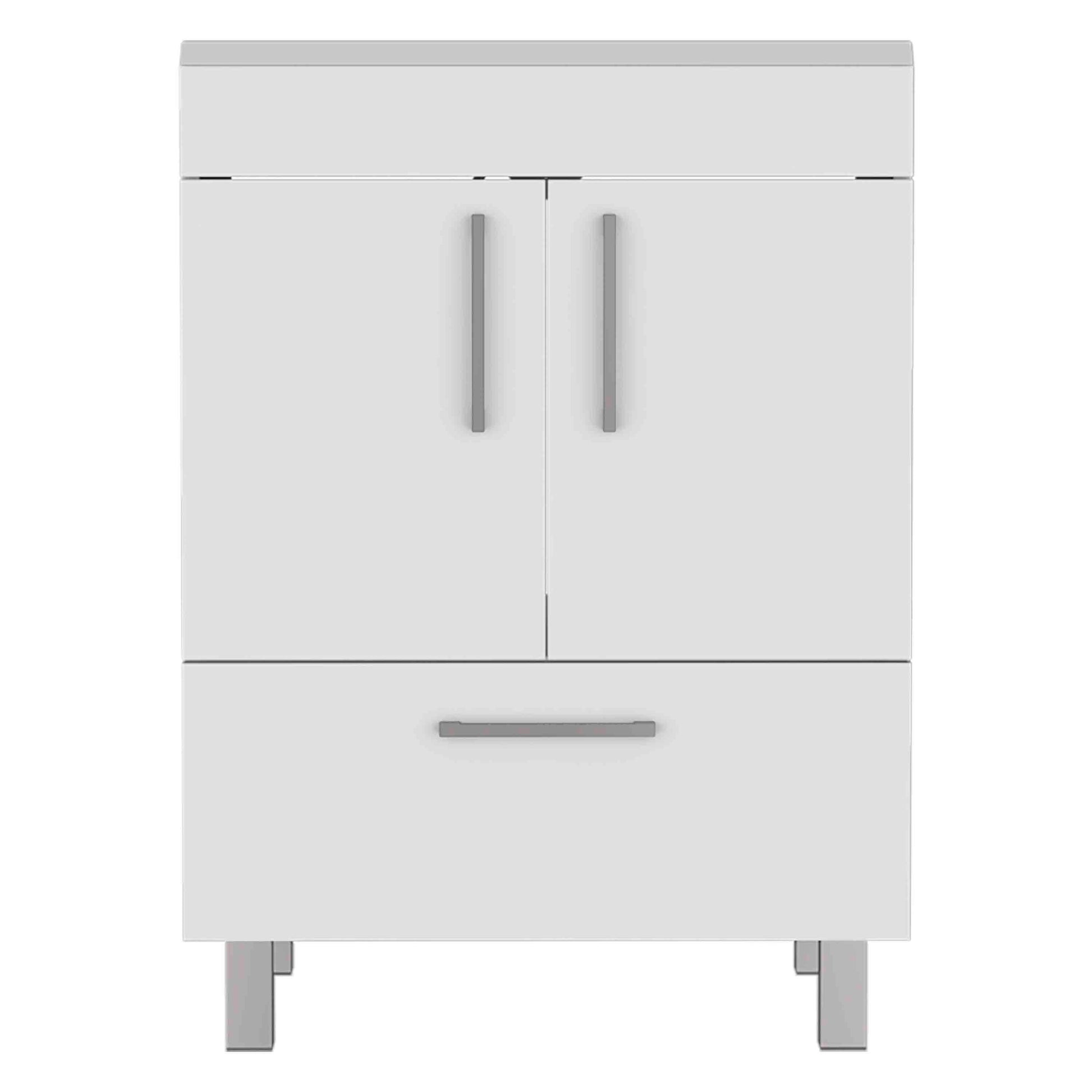 White Bathroom Vanity with Double Doors - 23.6" x 17.7"