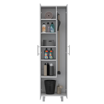 Living Room White Freestanding Particle Board Cabinet for Kitchen Cleaning Storage