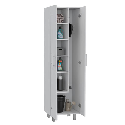 Living Room White Freestanding Particle Board Cabinet for Kitchen Cleaning Storage