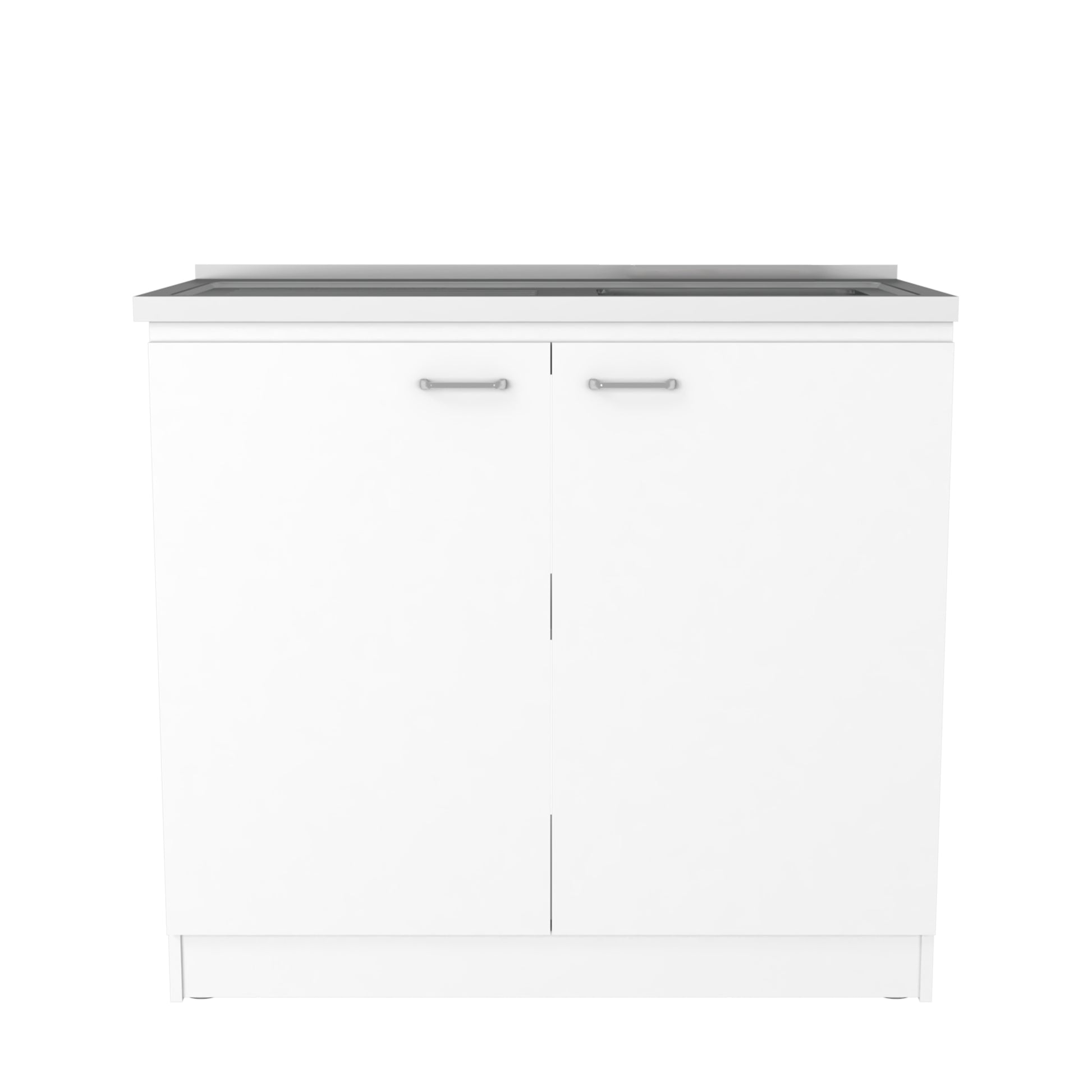White Freestanding Kitchen Cabinet with Shelves - 39.3" x 20.5"