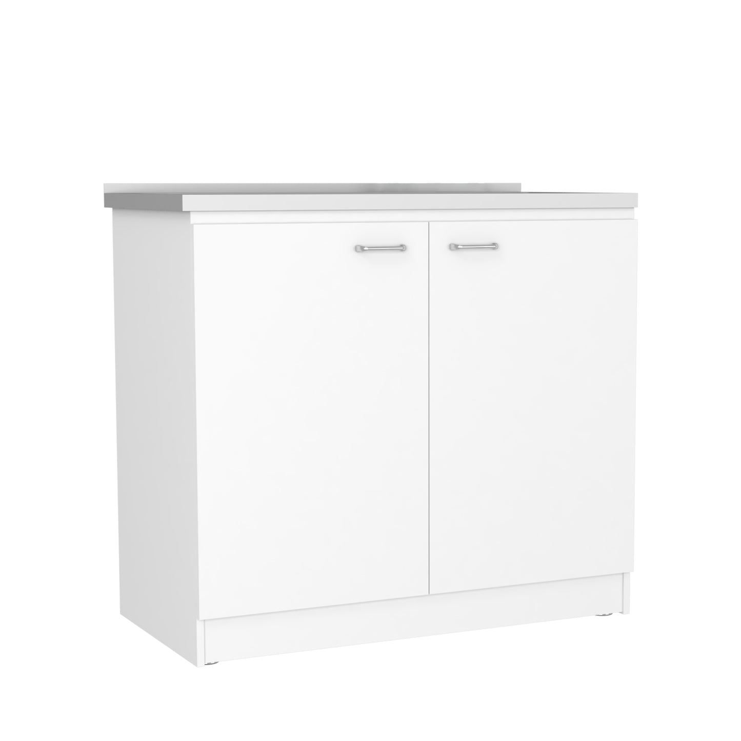 White Freestanding Kitchen Cabinet with Shelves - 39.3" x 20.5"