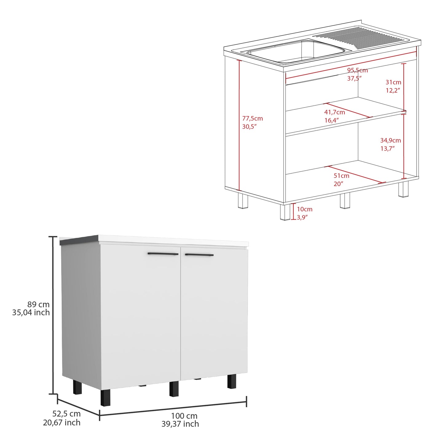 White Particle Board Storage Cabinet for Bedroom or Guest Room for Living Room