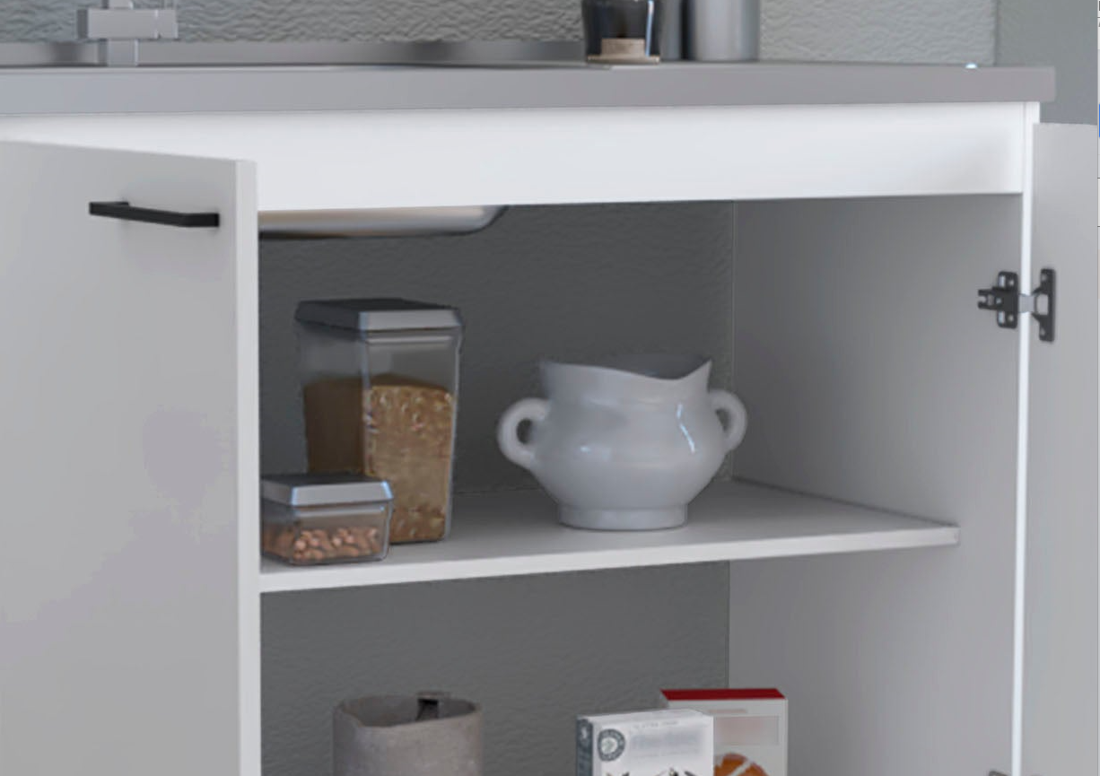 White Particle Board Storage Cabinet for Bedroom or Guest Room for Living Room