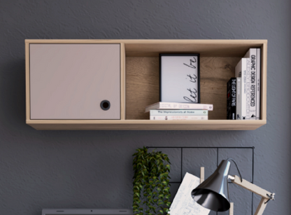 Modern Multicolor Wall Mounted Office Desk and Cabinet Set for Living Room