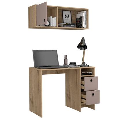 Modern Multicolor Wall Mounted Office Desk and Cabinet Set for Living Room