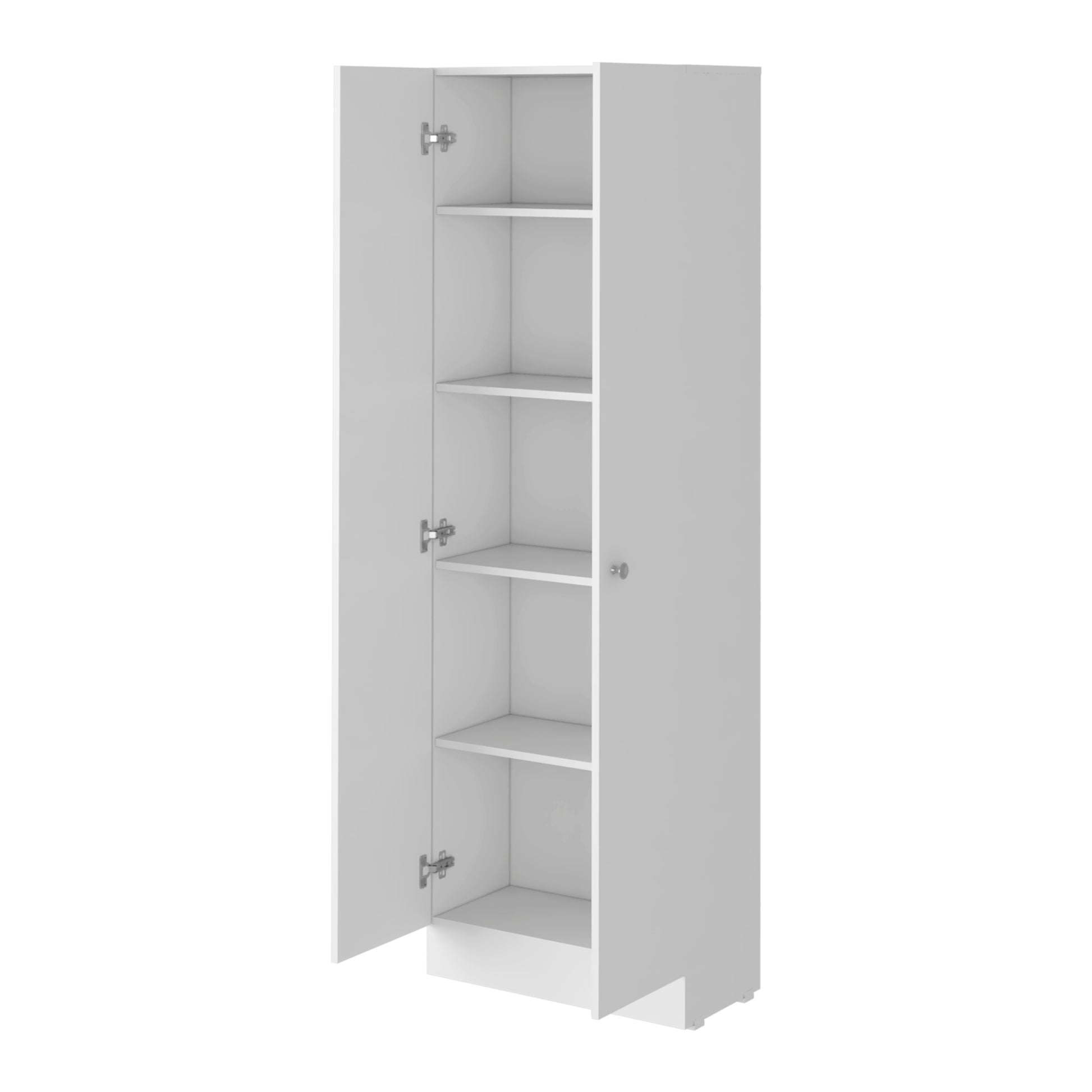 White Two Door Storage Cabinet - 70.8" Tall, Particle Board