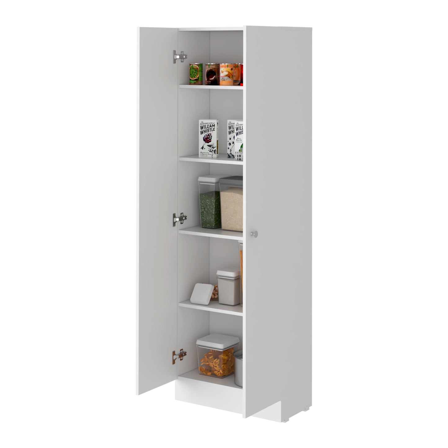 White Two Door Storage Cabinet - 70.8" Tall, Particle Board