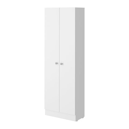 White Two Door Storage Cabinet - 70.8" Tall, Particle Board