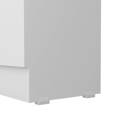 White Two Door Storage Cabinet - 70.8" Tall, Particle Board