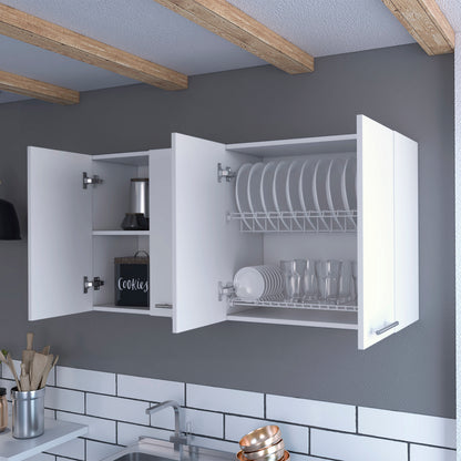 White Four Door Wall Mounted Cabinet - 47.2" W x 23.6" H