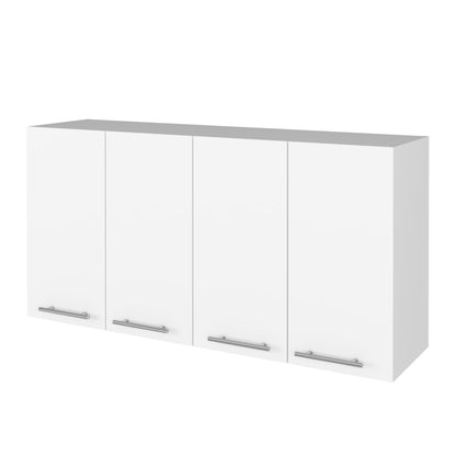 White Four Door Wall Mounted Cabinet - 47.2" W x 23.6" H