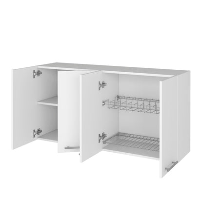 White Four Door Wall Mounted Cabinet - 47.2" W x 23.6" H