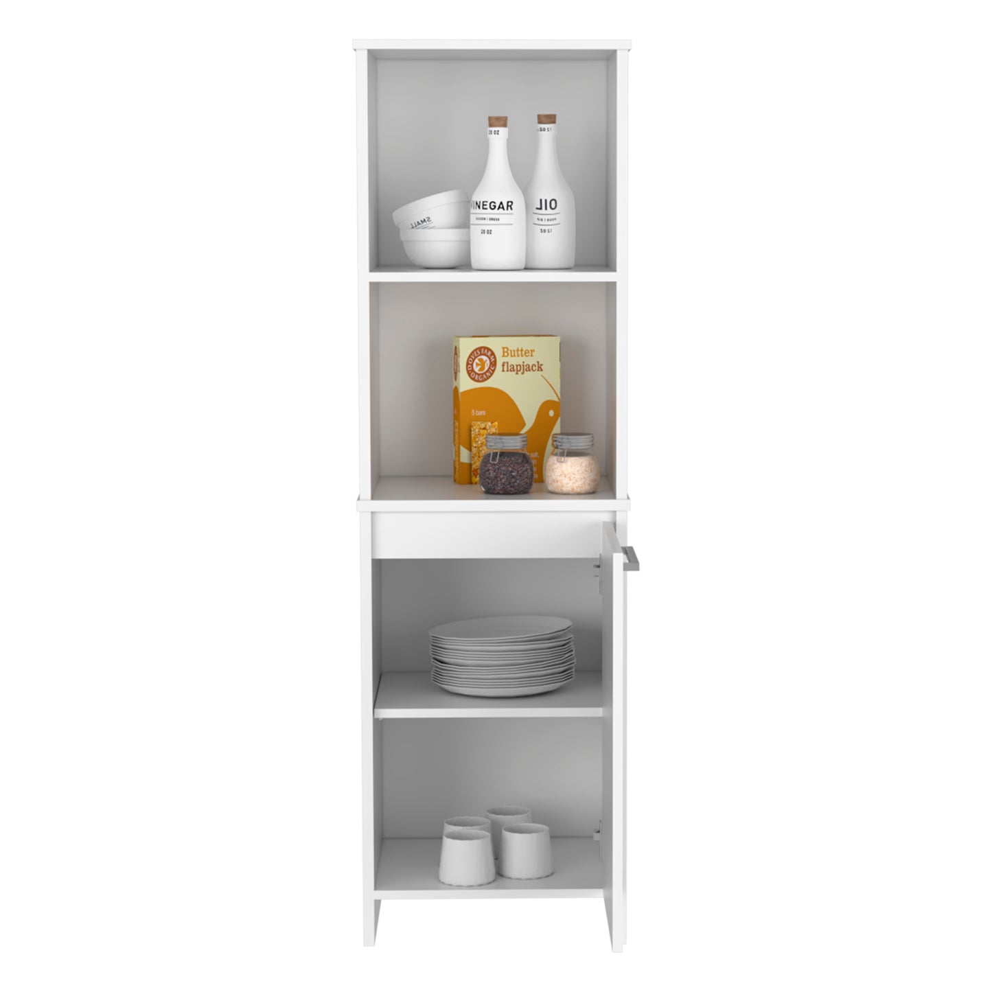 White Particle Board Bedroom Cabinet - 2 Shelves for Living Room