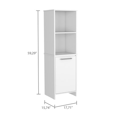 White Particle Board Bedroom Cabinet - 2 Shelves for Living Room