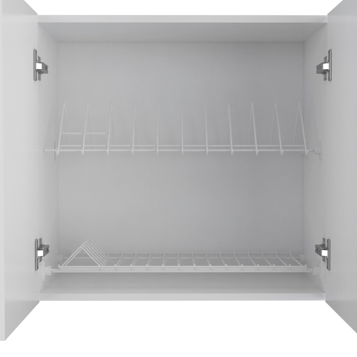 White Kitchen Wall Cabinet - 12.4 x 59 x 23.6", 2 Doors for Living Room