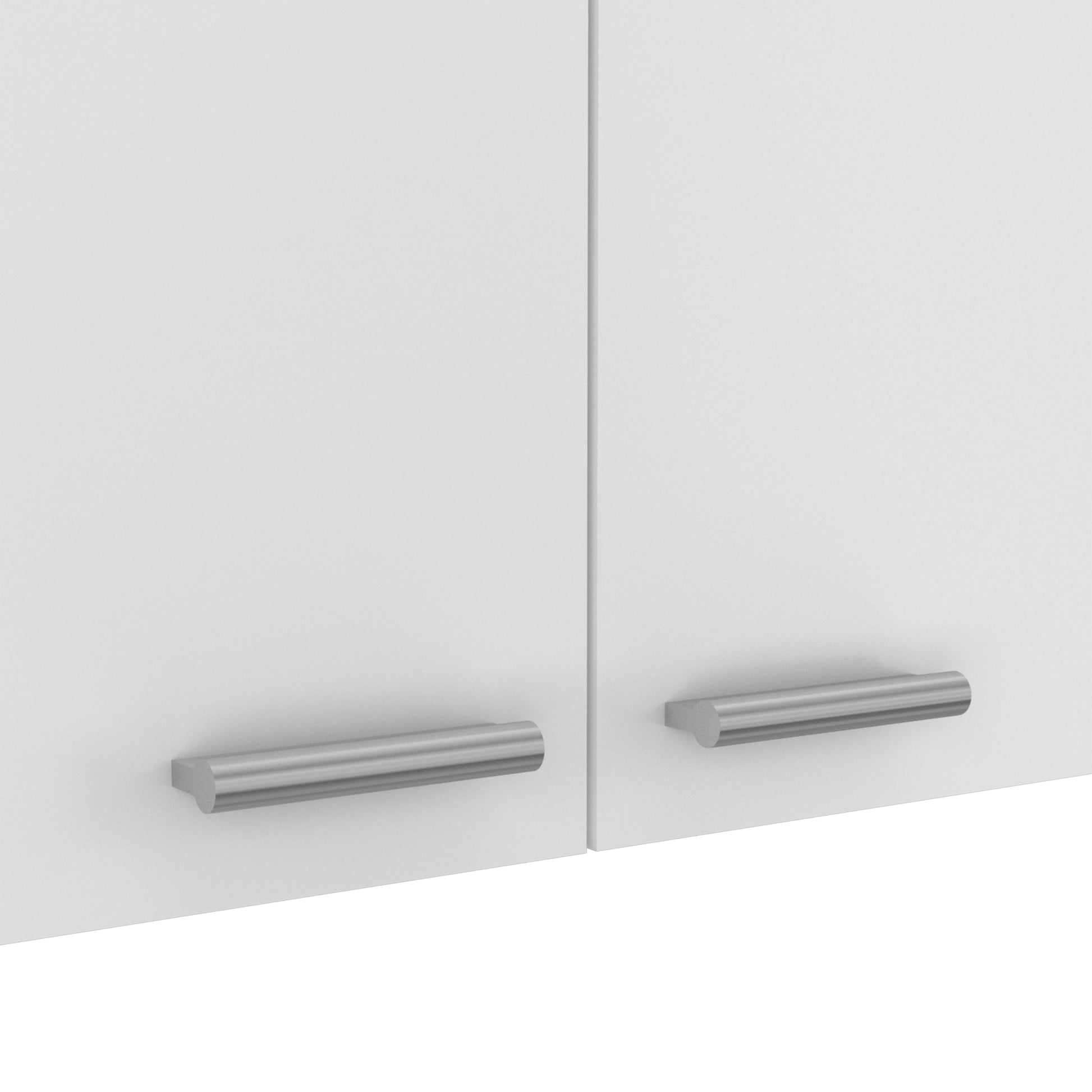 White Kitchen Wall Cabinet - 12.4 x 59 x 23.6", 2 Doors for Living Room