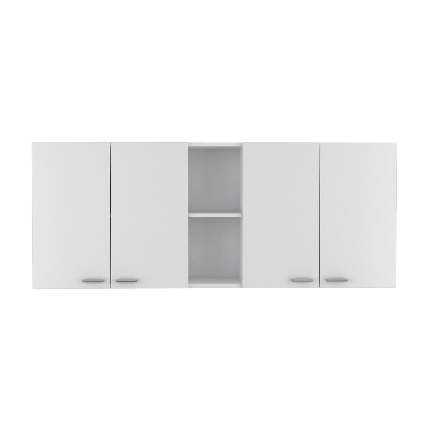 White Kitchen Wall Cabinet - 12.4 x 59 x 23.6", 2 Doors for Living Room