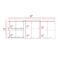 White Kitchen Wall Cabinet - 12.4 x 59 x 23.6", 4 Shelves for Living Room