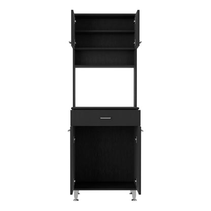 Black Two-Door Pantry Cabinet Storage Unit