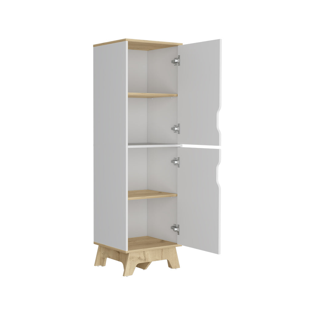 Light Oak Kitchen Pantry Cabinet - 15.7 x 17.7 x 59.3", Four Shelves