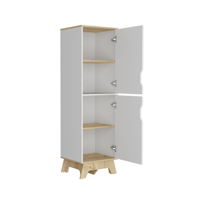 Light Oak Kitchen Pantry Cabinet - 15.7 x 17.7 x 59.3", Four Shelves